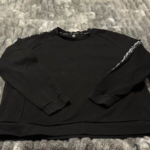H&M Black Crewneck Sweater with Patterned Accents